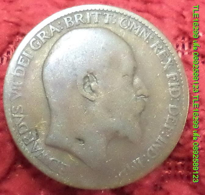 ENX00387 เหรียญ Edward VII farthing value เนื้อทองแดง พร้อมส่งems 2