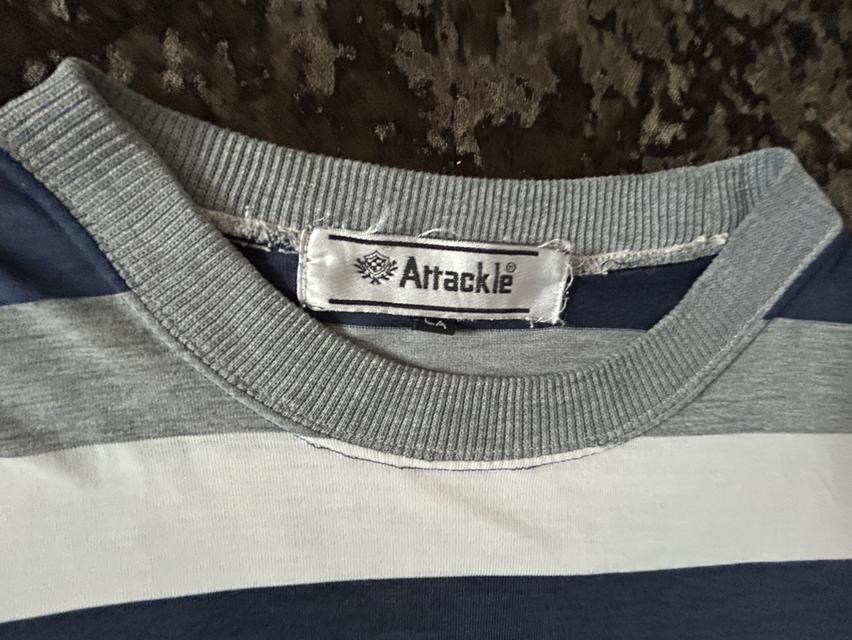 [เปิดขาย] RARE VINTAGE 90s ATTRACKLE "ROUNDISH WORLD" STRIPE TEE🔥 รูปที่ 3