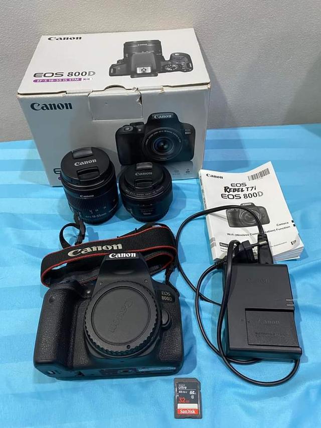 ขายต่อ Canon 800d เลนส์ 18-55stm  +50mm f1.8 stm  3