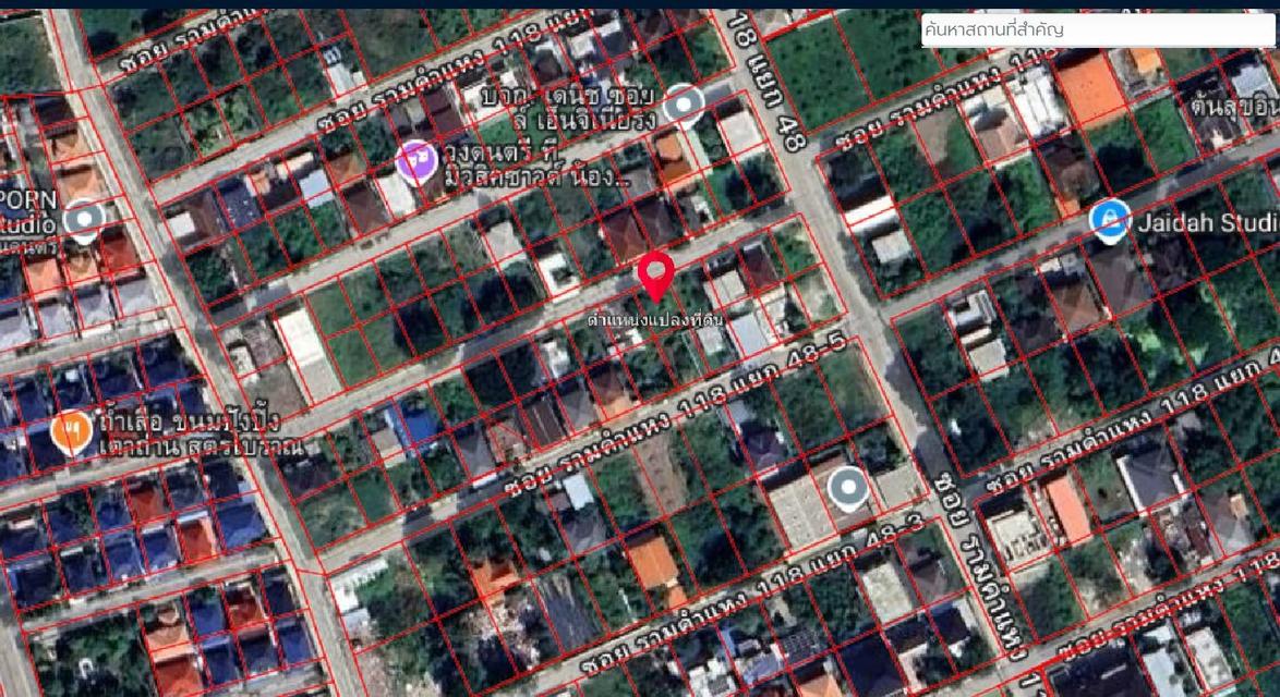 ขายที่ดินเปล่า ซอย รามคำแหง 118 แยก 48-7 เนื้อที่ 54 ตร.วา ใกล้มอเตอร์เวย์