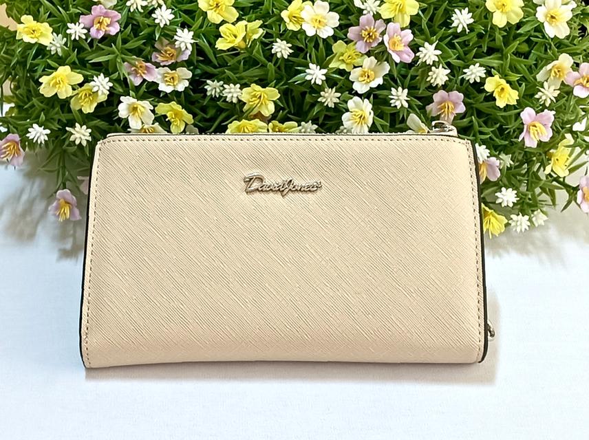 กระเป๋าสตางค์ผู้หญิง, สีครีม ขนาด 18.5x10x3.5cm