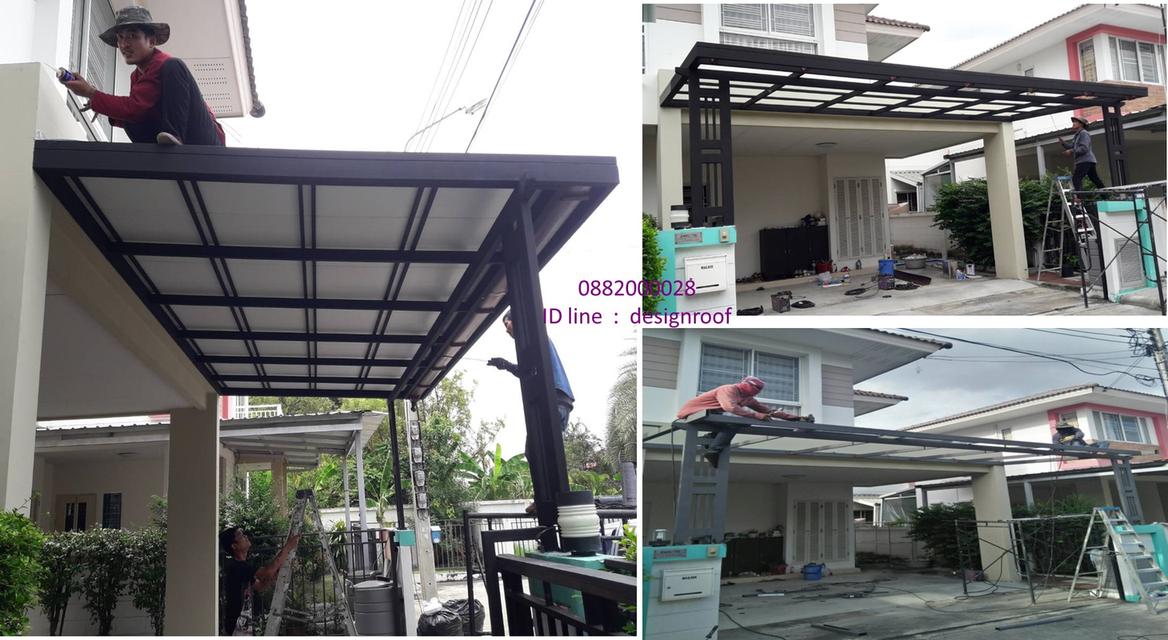 รับเหมา ต่อเติม โครงหลังคา กันสาด ห้องครัว เทพื้นปูกระเบื้อง Line dddesign23 14