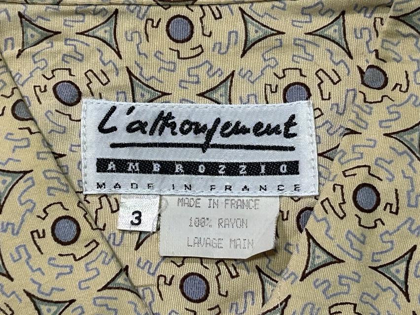 เสื้อเชิ้ตวินเทจ 90s L'attonnement AMBROZZIO - Baroque Medallion Shirt งานหายาก Made in France รูปที่ 4