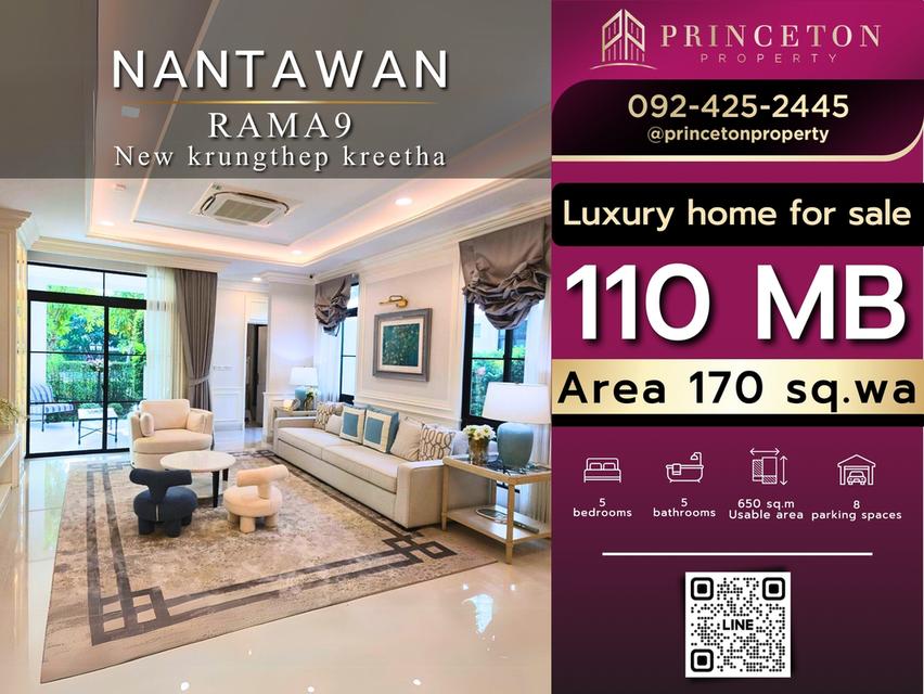 House for sale  Nantawan Rama 9 New Krungthep Kreetha fully furnished ขาย บ้านเดี่ยว นันทวัน พระราม 9 กรุงเทพกรีฑาตัดใหม่   บ้าน Size XL