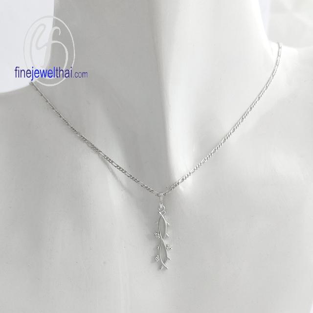 Finejewelthai จี้มินิมอล เงินแท้925 เพชรสังเคราะห์ - P1160cz00 รูปที่ 2