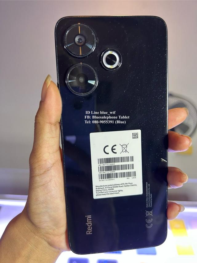 Redmi13 จอ6.1นิ้ว Rom128 Ram8 ขยายแรมได้อีก8 กล้องคู่มาโคร Android16ได้ทุกแอพ ได้ทุกซิม ใช้งานปกติ