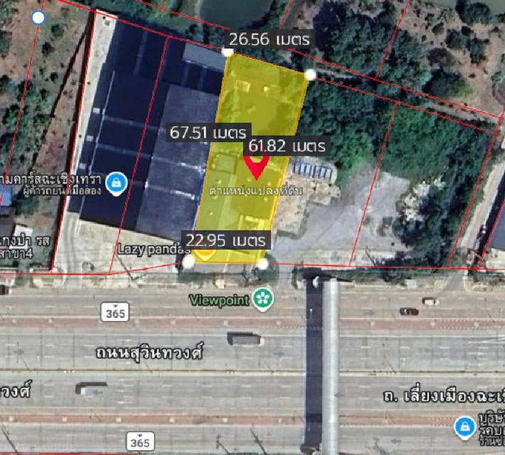 ขายที่ดินทำเลดีบางตีนเป็ด 1 ไร่ ติดถนนเลี่ยงเมืองเส้นสุวินทวงศ์365 ใกล้ห้างคอมเพล็กซ์2กม. เมืองฉะเชิงเทรา 4