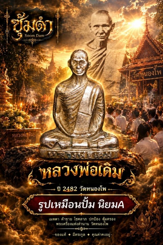 🔥หลวงพ่อเดิม รูปเหมือนปั้ม นิยมA ปี2482