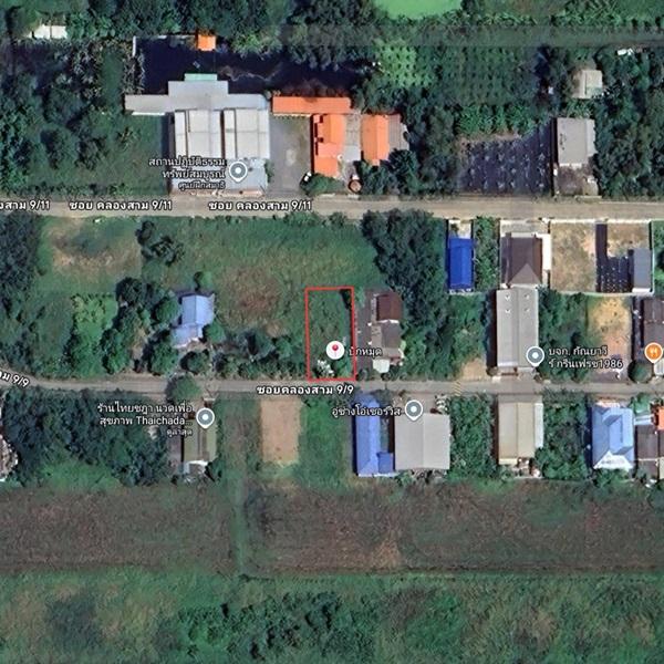 ขายที่ดินซอยคลองสาม 9/9 พื้นที่ 104 ตร.ว. สี่เหลี่ยมผืนผ้าสวย บรรยากาศ เงียบสงบ เป็นส่วนตัว โทร 0925519322 รูปที่ 1