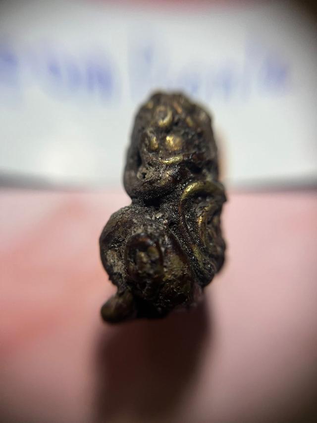 พระปิดตา หลวงพ่อทา วัดพะเนียงแตก พิมพ์เกลอเดี่ยว นั่งยอง เนื้อสำริด 5