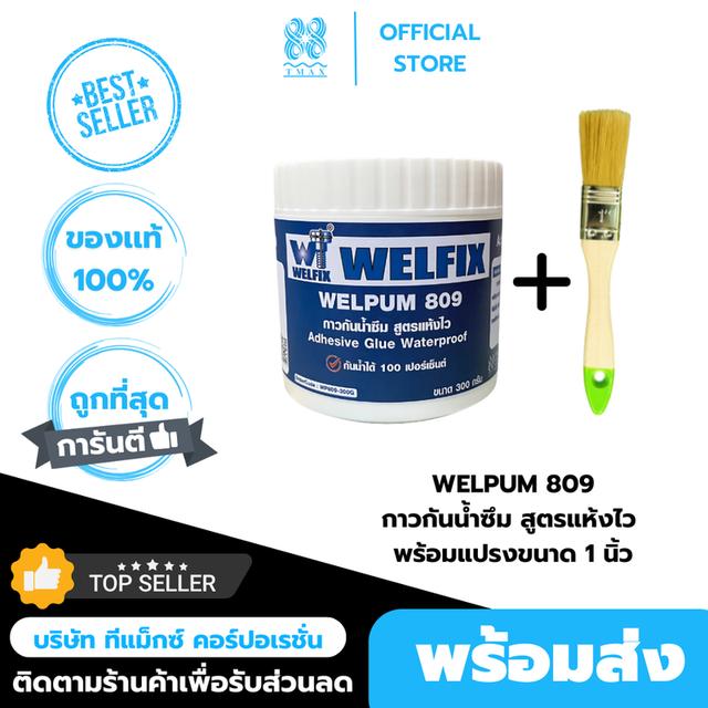 กาวกันซึม กาวน้ำกันซึม WELFIX เวลพลัม 809 กาวกันน้ำสูตรแห้งไว กาวกันน้ำซึม