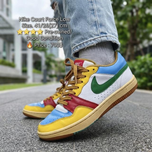 Nike Court Force LowSize. 41/26(27) cm⭐⭐⭐⭐ Pre-owned/ Good Condition🔥 Price : 790฿