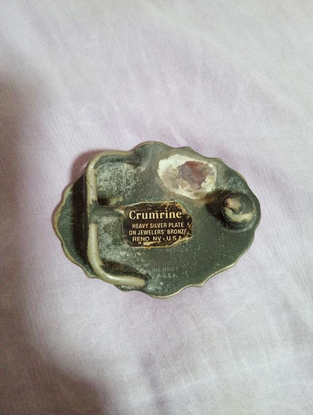 Vintage Small Crumrine Flying Eagle Western Belt Buckle 2