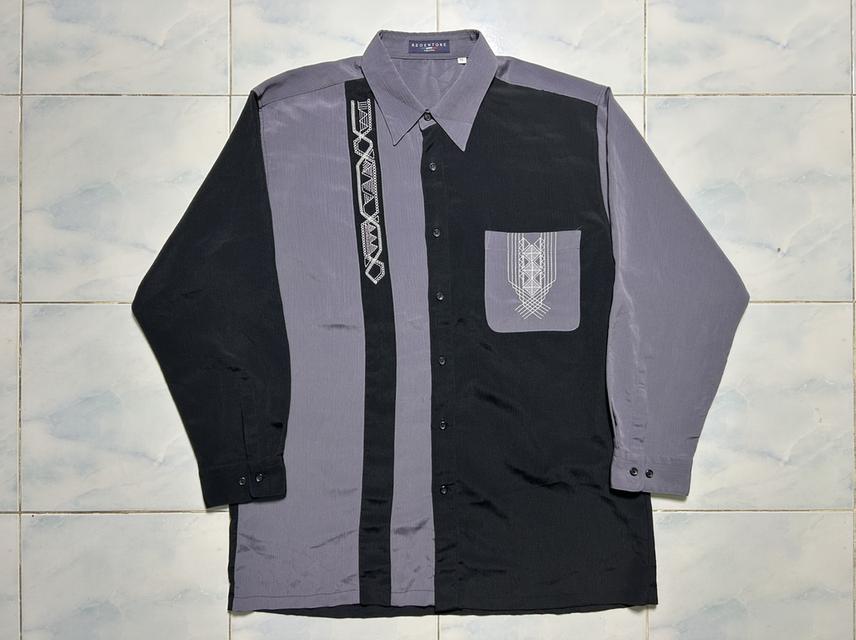 🏁 [RARE KING SIZE] เสื้อเชิ้ตแขนยาววินเทจแบรนด์ REDENTORE Collezione สไตล์ Cyber-Y2K 🕶️