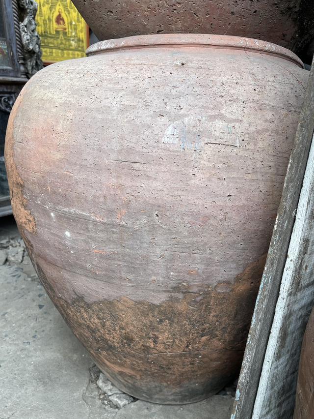 โอ่งแดง ศิลปะอยุธยา โอ่งดินแดง แบบไม่เคลือบผิว ไซต์จัมโบ้ เบอร์0 ใบใหญ่ รูปที่ 6