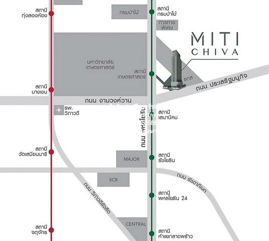 condominium Miti Chiva Kaset Station ใหญ่ขนาด 34 SQ.METER 1 ห้องนอน 1 น้ำ 5500000 บาท ทรัพย์สวย 2