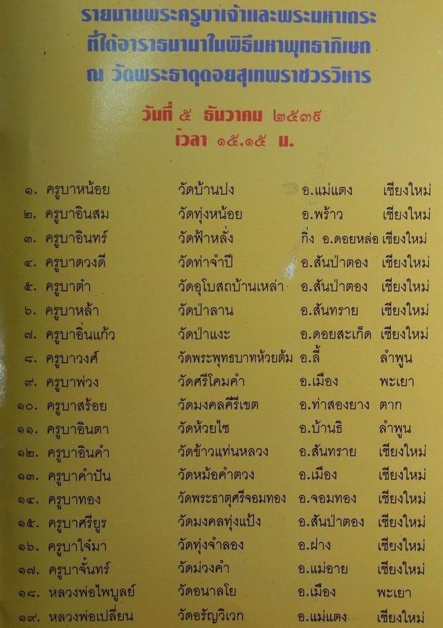 เหรียญครูบาศรีวิชัย ปี39 สมโภช 700 ปี เชียงใหม่ (รุ่นสมทบทุนสร้างพระธาตุเจดีย์ วัดเสาหิน อ.ฝาง จ.เชียงใหม่) เลข ๓๗๔๒ 8