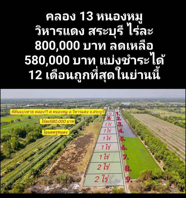 ขายด่วนที่ดินผ่อนได้ สระบุรี 1