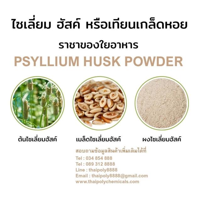 ไซเลียม ฮัสค์, Psyllium Husk, ไซเลียม ฮัสก์, เทียนเกล็ดหอย, โทร 034854888, โทร 0893128888, ไลน์ thaipoly8888 2