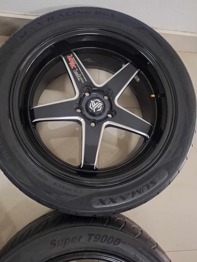 แม็คเวลJp18'กว้าง8.5ไม่ซ้อมไม่ดุ้ง พร้อมยาง235/45 275/40R18ปี21/18แม็คใส่ได้ไม่ถึงอาทิตย์ขาย12900บาท 5