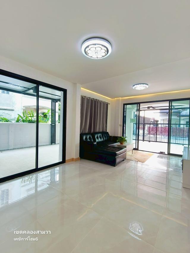 บ้านเดี่ยวมีนบุรี  คลองสามวา  นิมิตใหม่  หมู่บ้านเคซีการ์เด้นโฮม 6 บ้าน 4 ห้องนอน มีห้องนอนชั้นล่าง นัดชมบ้าน 085-318-6868 คุณวา 15