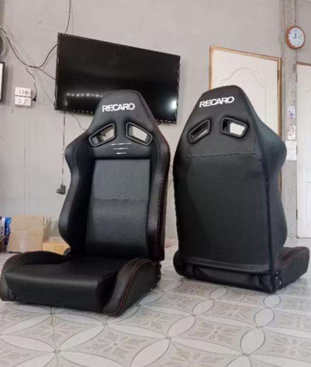 ขายเบาะรถยรต์ RECARO SR7 งานหนังดำล้วนด้ายแดง 1