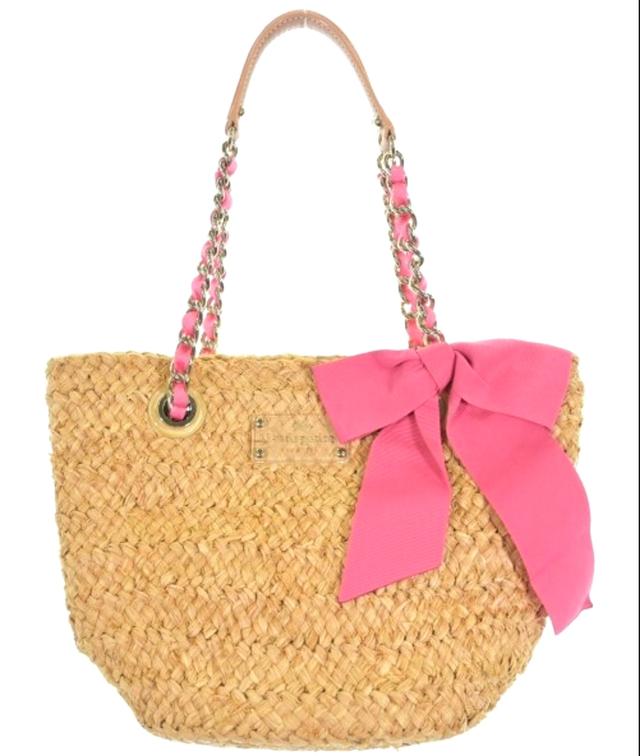 ✨ Kate Spade Raffia Bow Tote ✨กระเป๋าสานสไตล์ summer จาก Kate Spadeดีไซน์หวานมาก โบว์ชมพูเด่น น่ารักสุด ๆ 💕