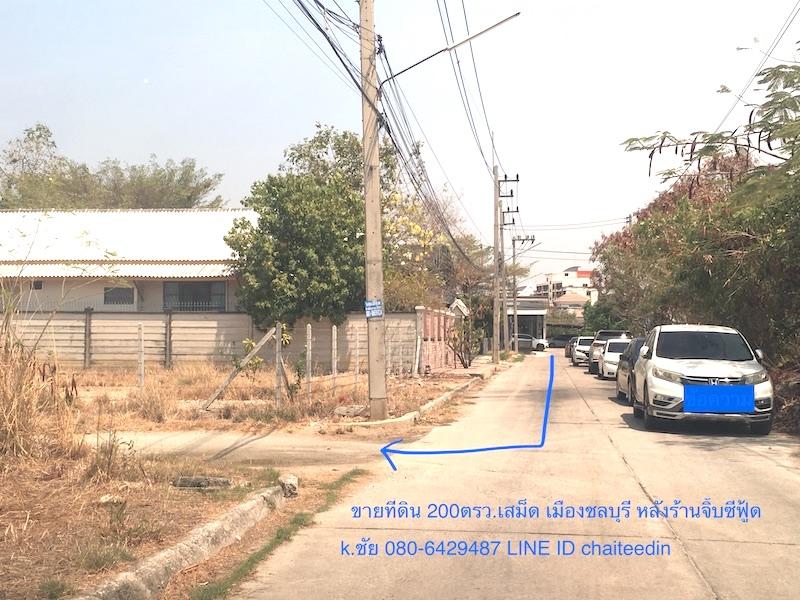 ขายที่ดินพระยาสัจจาในเมืองชลบุรี เนื้อที่ 200ตรว.หลังร้านจิ๊บซีฟู้ด หลังร้านอาหารโอชิเน 3