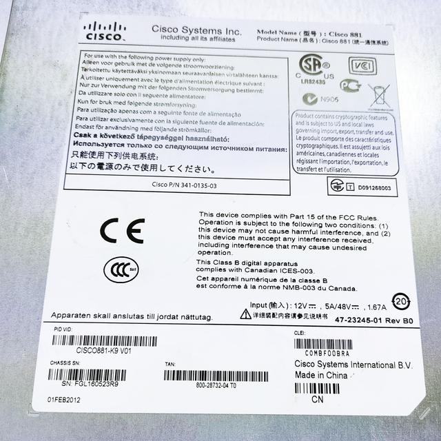 Cisco C881-K9 มือสอง ทดสอบแล้ว ประกัน 1 ปี เสียส่งซ่อมจากผู้ขาย  5