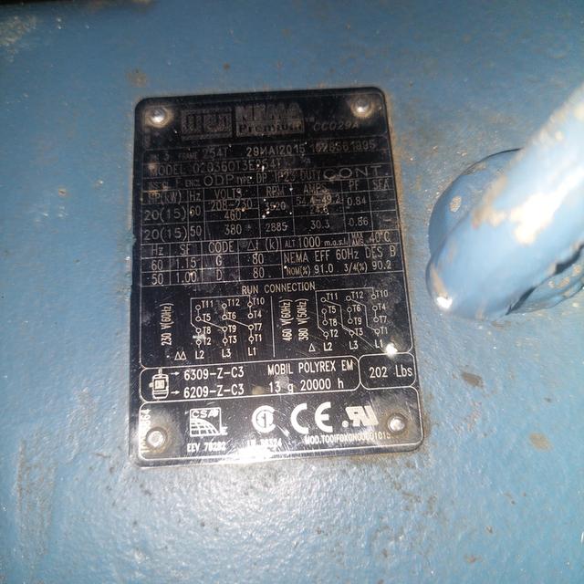 มอเตอร์ไฟฟ้า20hp.  380v. 4