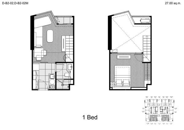 ขายดาวน์คอนโด KnightsBridge Space สุขุมวิท - พระราม 4 คอนโดห้อง LOFT ใกล้ BTS พระโขนง 250 เมตร จาก Origin ชั้น 22 มี 1 ห้องนอน 5