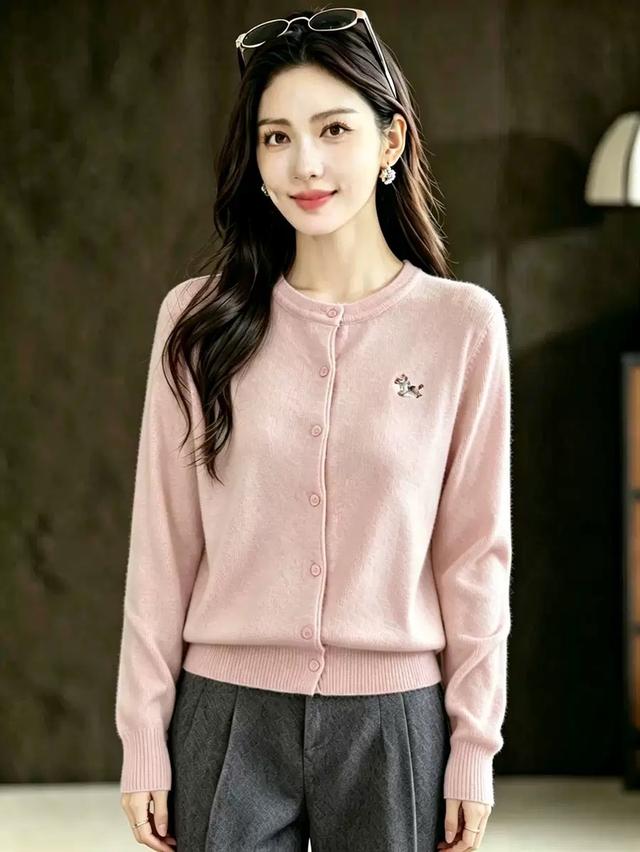 เสื้อไหมพรม สีชมพู ผ้านุ่ม ใส่สบาย ราคาถูก ส่งฟรี รูปที่ 2