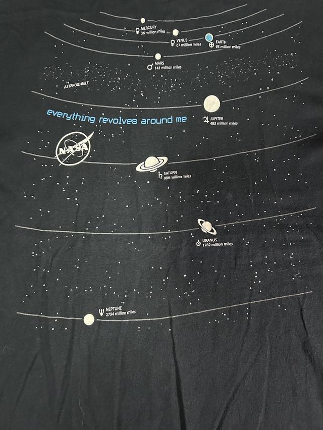 🚀 [Everything revolves around me] เสื้อ NASA ลายระบบสุริยะ - บอดี้ Gildan แท้ รูปที่ 3