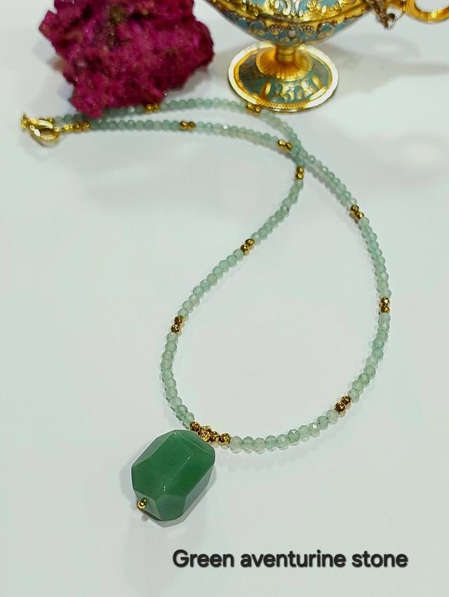 สร้อยคอหินมงคล Agate Rose quatz Green aventurine Tiger eye Amethysts ยาว 18-19 นิ้ว รูปที่ 6