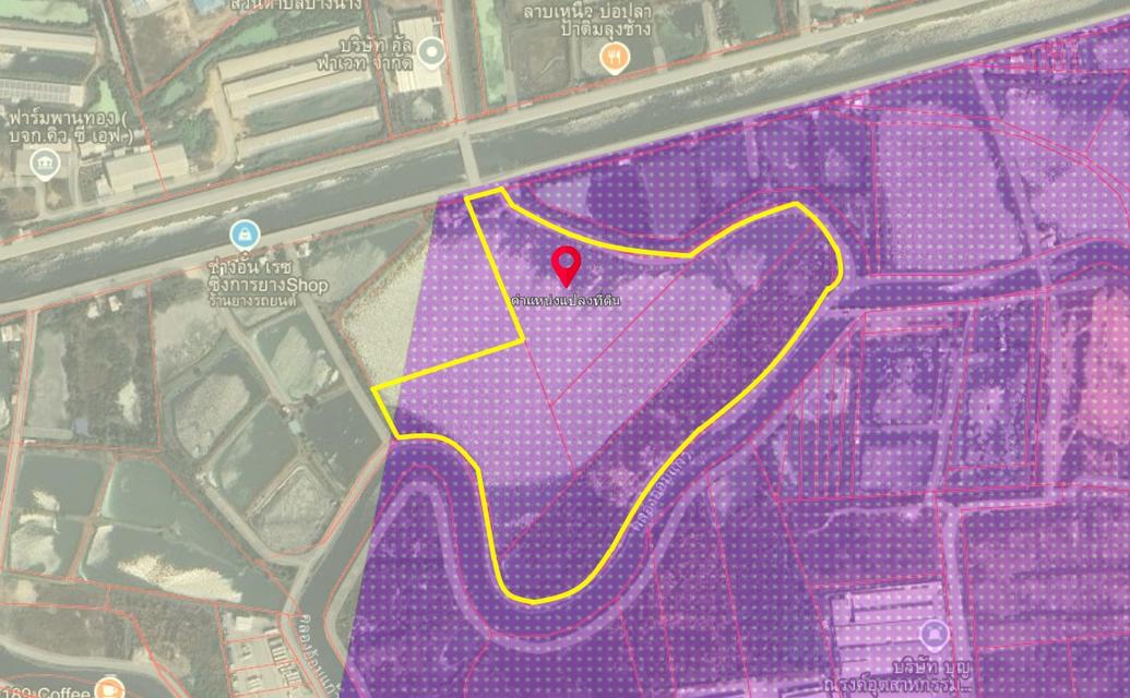 ขายที่สีม่วง 46 ไร่ ใกล้ถนนเลียบมอเตอร์เวย์ สาย 7 ใกล้นิคมอมตะ ชลบุรี ต.บางนาง อ.พานทอง จ.ชลบุรี