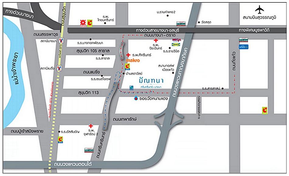 ให้เช่า บ้านเดี่ยว มัณฑนา ศรีนครินทร์-บางนา ซอยวัดหนามแดง เฟอร์บิ้วท์อิน ใกล้ Mega Bangna เพียง 5 นาที ใกล้ BTS ศรีด่าน 12