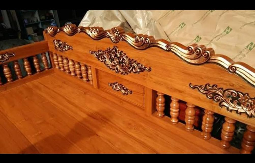โซฟาไม้สัททอง แกะสลักลาย หลุย 100cmx200cm รูปที่ 2