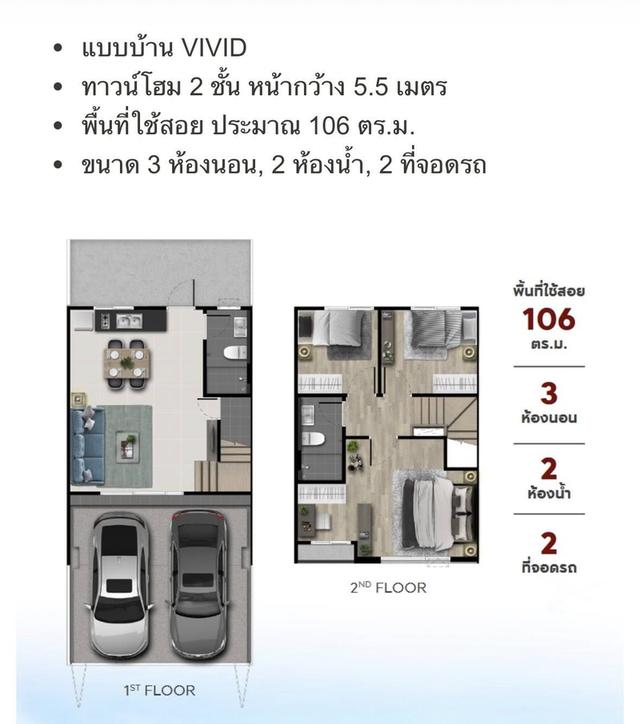 ให้เช่า ทาวโฮม2ชั้น  โครงการ พลีโน่ สุขุมวิท-บางนา 2 พร้อมอยู่ 6