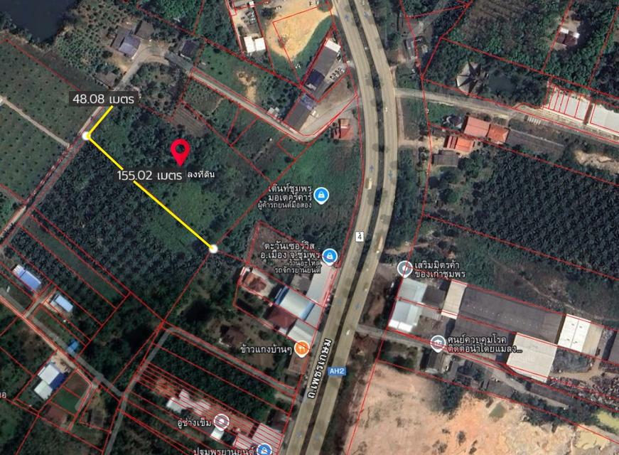 ขายที่ดินเปล่าในเมืองชุมพร เนื้อที่ 7 ไร่ใกล้ทางหลวง 2