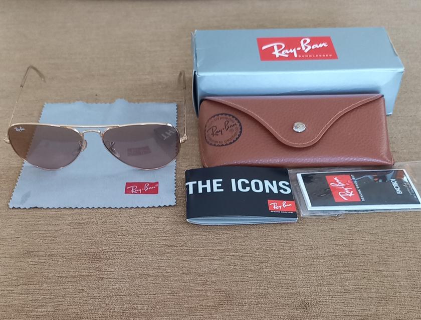 แว่นตากันแดดเรย์แบน รุ่น Aviator Large Metal RB 3025 001/3E ของแท้ มือสอง