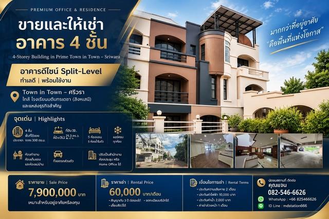 ขายและให้เช่า อาคาร 4 ชั้น ทำเลทอง TOWN IN TOWN – ศรีวรา 1