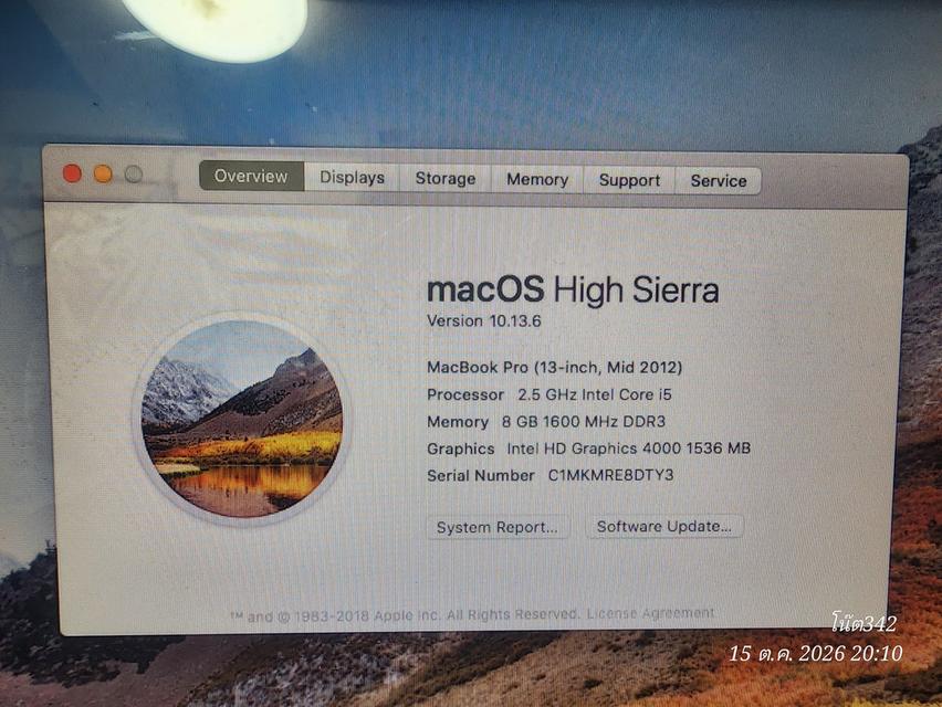 MacBook Pro (13-inch, Mid 2012) เครื่องผ่านการอัปเกรดใส่ SSD 128 GB รูปที่ 3