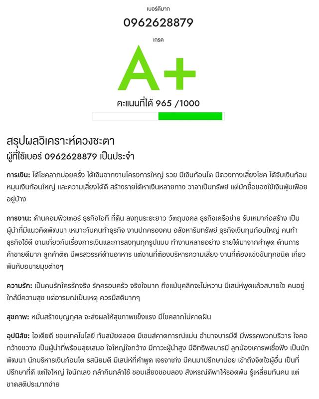 เบอร์มงคล A+ 2