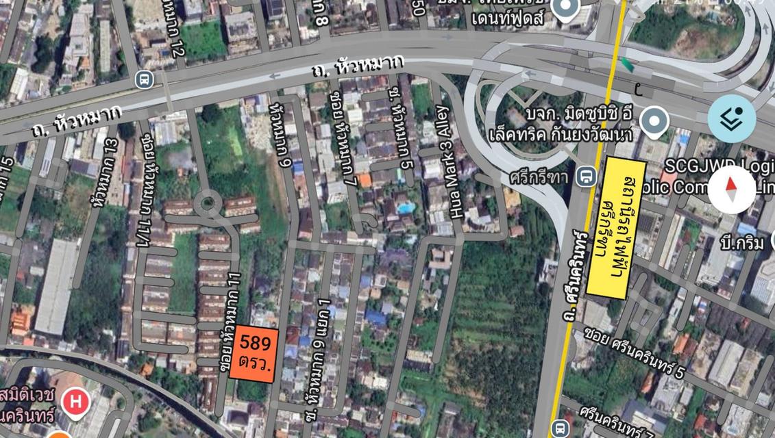 ขายที่ดินเปล่าถมแล้ว 1-1-89 ไร่ ถ.หัวหมาก ซอย 9 ใกล้สถานีรถไฟฟ้า ศรีกรีฑา แขวงหัวหมาก เขตบางกะปิ กทม. 1