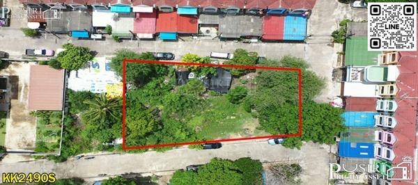 ที่สวยปลูกบ้าน/โกดังขนาดเล็ก 186.6 วา สะดวกติดถนน 3 ด้าน ในซอยค่ายกำแพงเพชร ใกล้เศรษฐกิจ และ พุทธสาคร 2