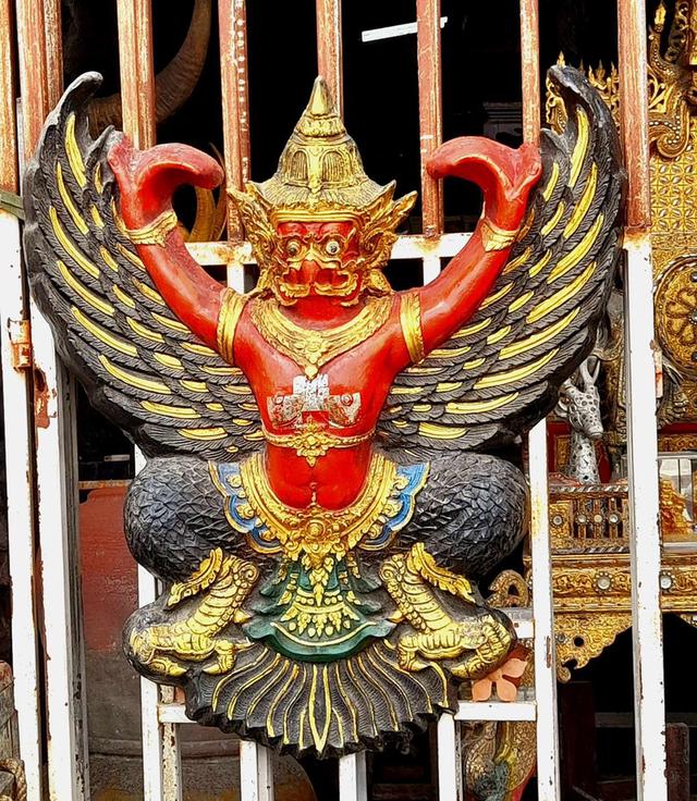 ครุฑศาลเก่า ครุฑหน้าดุ ขนาด80ซม พญาครุฑหน้าศาล 6