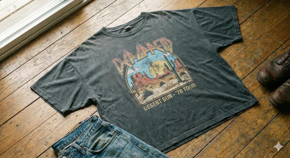 เสื้อยืดลายวินเทจมือสอง