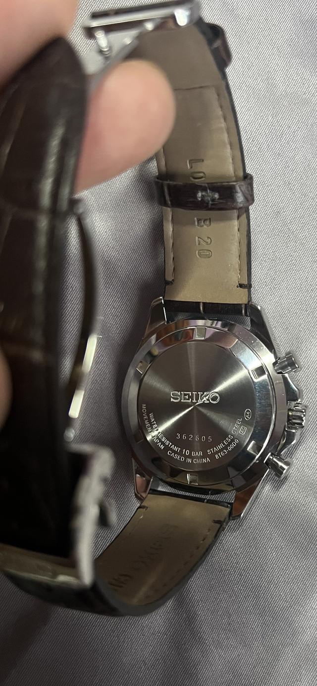   ”Seiko Spirit Quartz Daytona Chronograph Tachymeter Green“Made in japan รุ่น”SBTR017”เขียวทอง สายหนังน้ำตาล  3