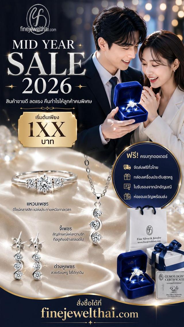 Finejewelthai จี้เพชร เพชรสังเคราะห์ เงินแท้925 P1009cz00