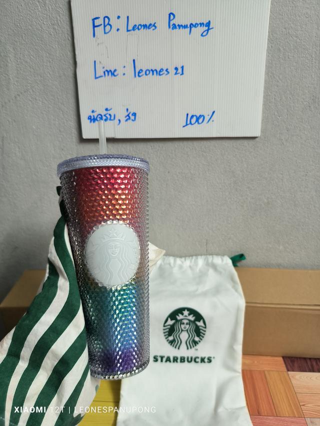 『Starbucks』แก้วหนามสตาร์บัคส์ 24 ออนซ์  4